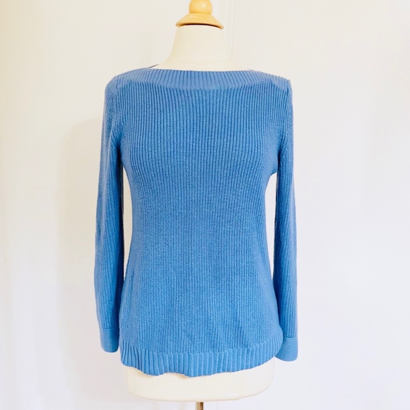 Talbots Sweaters - Talbots Cable Knit Long Sleeve Sweater Blue Petite Medium MP PM EUC
